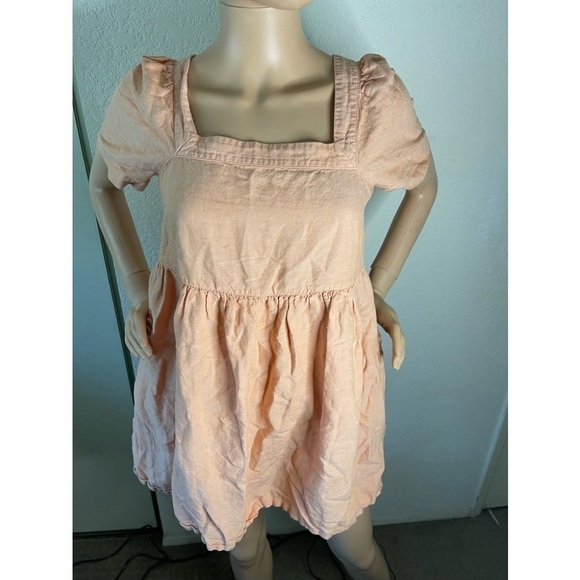 𝅺madewell Plus Linen Blend Allie Mini Dress XS - Picture 4 of 6